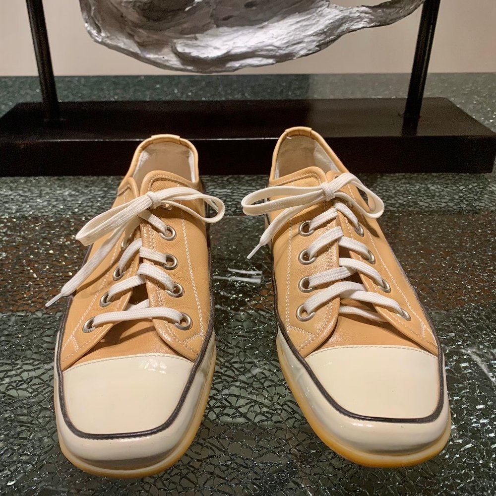 J.U.N.O Tan Leather Lace Sneakers